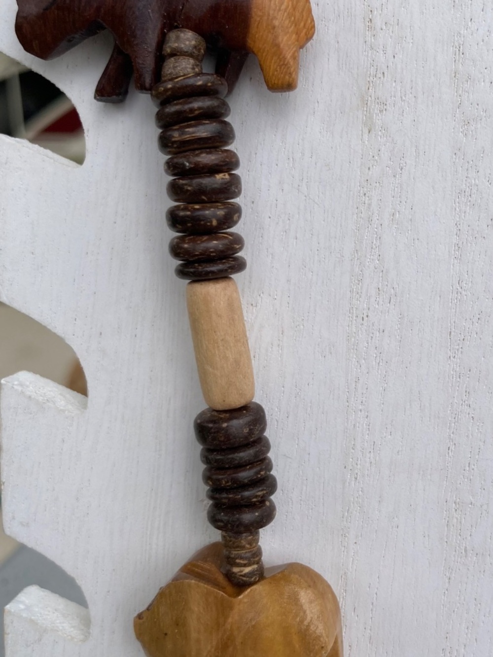 African Tribal Wood Safari Necklace Vintage 36” - Picture 4 of 8